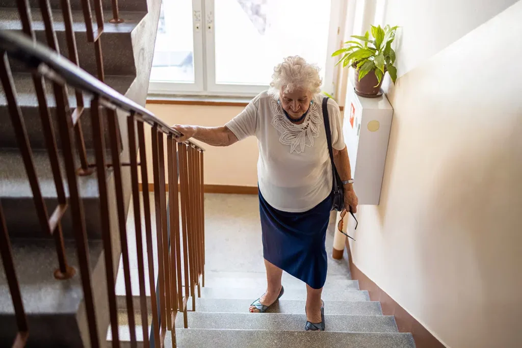Steh Treppenlift Anlehnlift für schmale Treppen